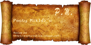 Pesty Miklós névjegykártya
