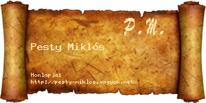 Pesty Miklós névjegykártya